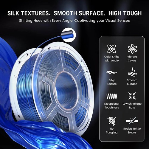 PLA Rainbow 3D Filament Silk PLA Plus Rainbow 3D Printer Filament for 3D Printer - 第 2/12 張圖片