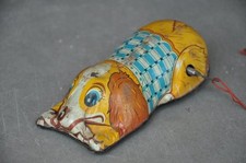 Vintage Wind Up Litho Unique Dog Tin Toy , Japan 
