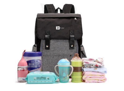 FLEX Baby Diaper/Nappy Changing Backpack Bag | Baby Hospital Bag | Gift for Mum | USB