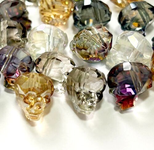 16mm Pretty Faceted Color Crystal Quartz Skull Loose Beads 8pcs - Afbeelding 1 van 5