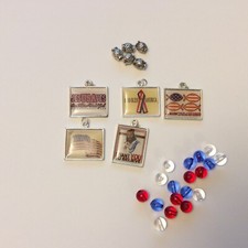 Patriotic Jesus God Bless America Charm Pieces Findings