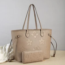 Embossed Tote Bag with Wallet for Women. Quality designer inspired Handbag.