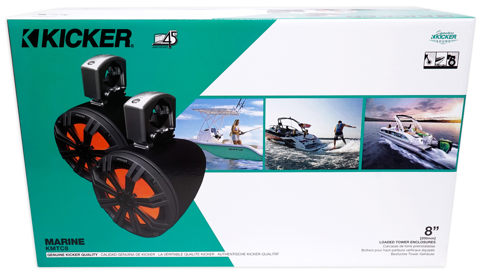 Пара динамиков KICKER 45KMTC8 8 для морского вейкборда мощностью 600 Вт со светодиодной подсветкой усилитель MTX