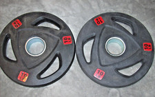 BalanceFrom 2" Olympic Rubber Bumper Weight Plates 10lb PAIR T2 