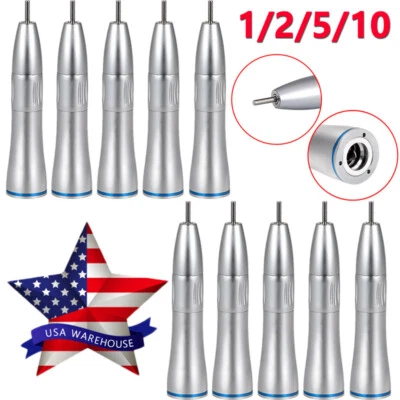 CAREPACY 10X Dental Slow Low Speed Handpiece Straight Nose Cone Inner Water Spray E-Type