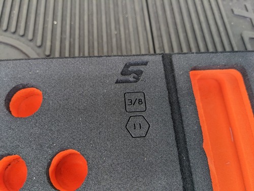 #bb109 Snap-on ORANGE FOAM ORGANIZER for 39pc 3/8" Drive SAE Socket Set FMS004B - Picture 5 of 13