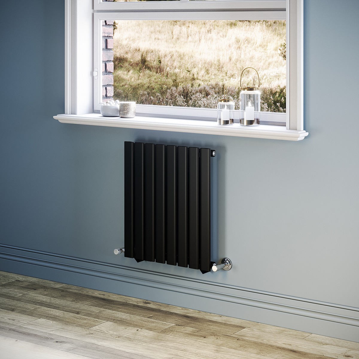 Black Radiator Small Horizontal Radiators Black Radiator Flat Panel