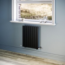 Black Radiator Flat Panel Single Horizontal Central Heating Small Rads 600 x 544