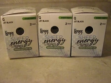 6 Pair L'eggs Leggs Queen Q Sheer Energy Sheer to Waist Jet Black Pantyhose