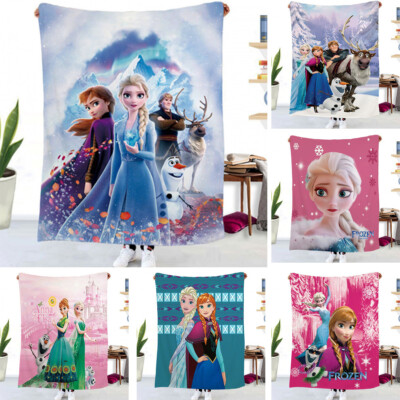 Cosplay Frozen Princess Elsa Anna 3D Fleece Blanket Warm Soft Large  Throws UK