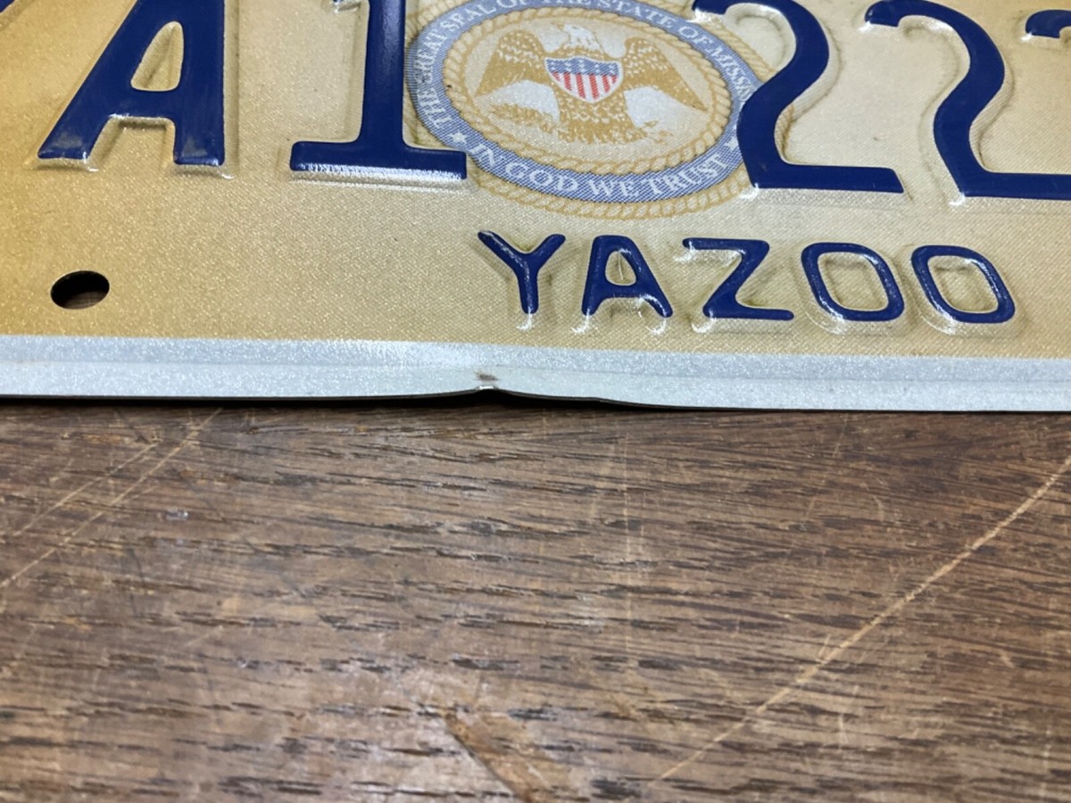 Collectible License Plate Mississippi Yazoo YA1 227 2020 “State