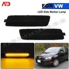 Smoked Led Front Side Marker Lights For 2010-2014 Vw Mk6 Golf Jetta Sport Wagen