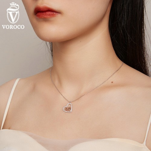 Collana Impronta Amore Argento Sterling 925 Voroco per Donna Regali Gioielli 45cm - Foto 2 di 15