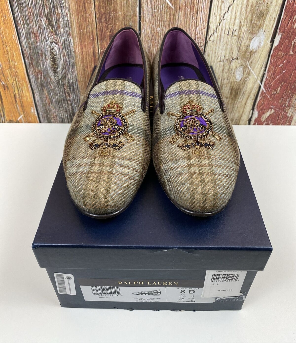 NIB Ralph Lauren Purple Label Alonzo Embroidered Plaid Tweed  display picture 1