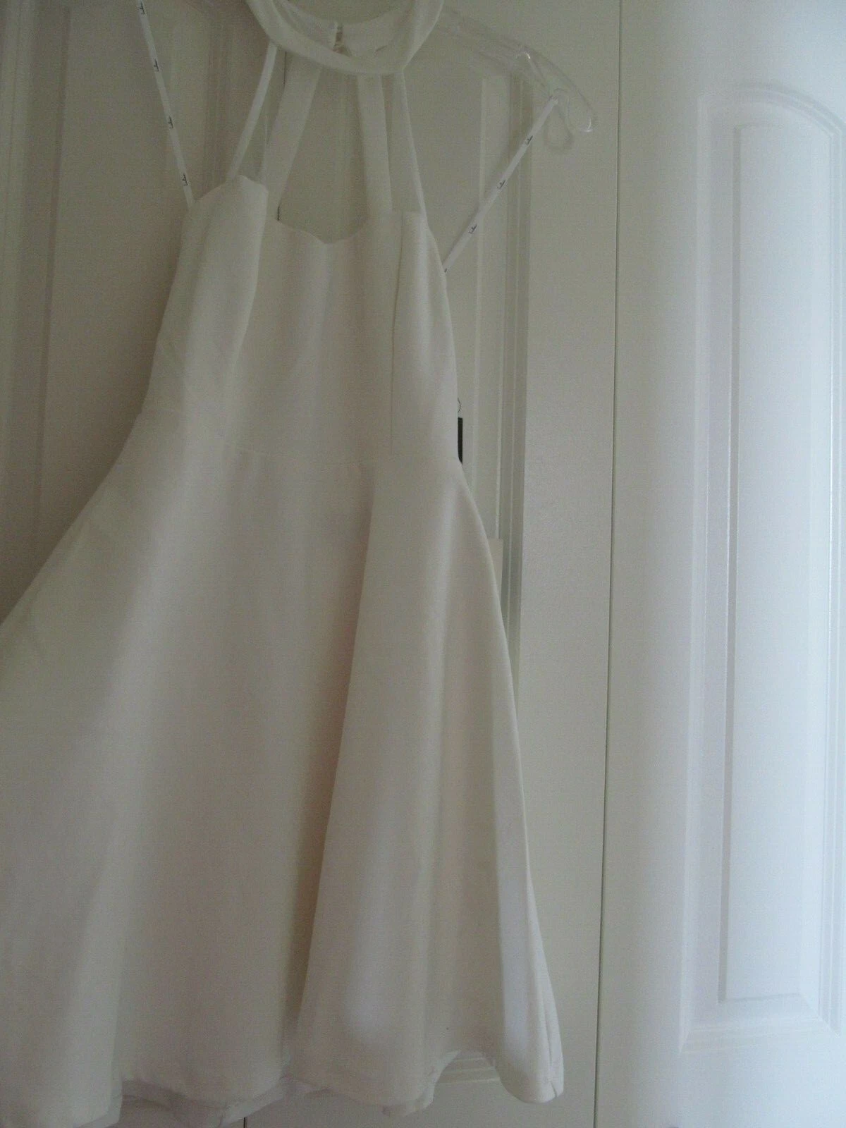 OFF WHITE Abito Lulu's Off White stile Halter svasato taglia S nuovo con etichetta ritagliato dietro