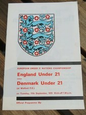 ENGLAND U21 DENMARK U21 EUROPEAN NATIONS CHAMPIONSHIP 1979 PROGRAMME