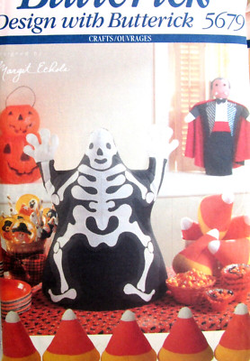 Halloween Home Decor Craft Sewing Pattern Dracula Candy Corn Ghost Witch