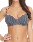 Freya Horizon Bikini Top Size 30F Underwired Padded Balcony Slate Grey 3846 New