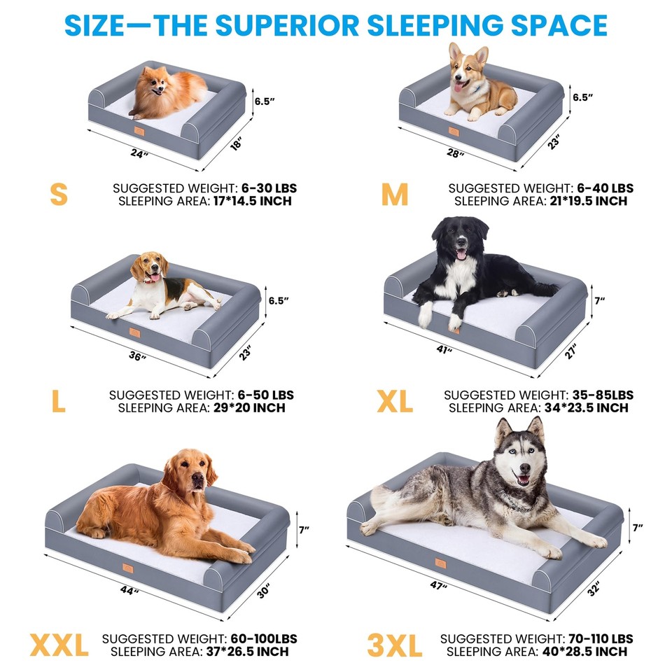 Sunheir XL Dog Bed for Extra Large Dogs Deluxe Plush & Faux Leather