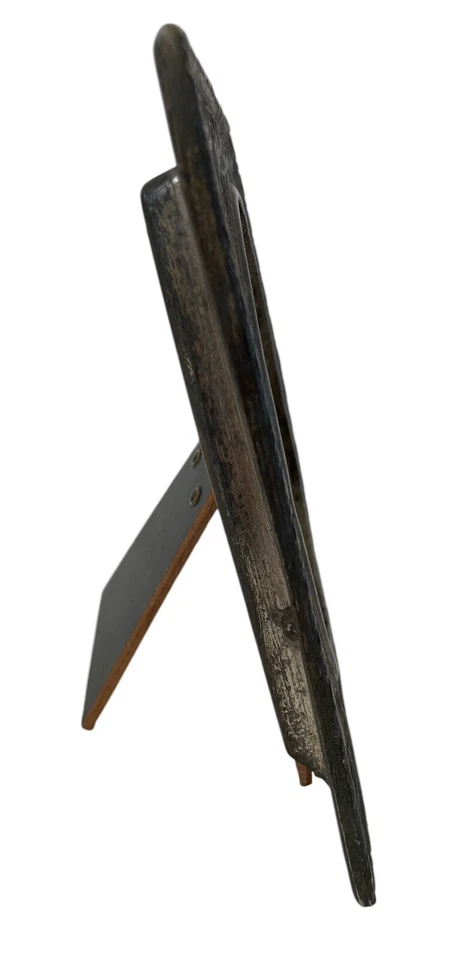 Antiguo MARCO DE FOTOS de acero de tungsteno de plata ornamentada. "Para foto de 3 1/2x5""". Numerado Foto 2 de 4