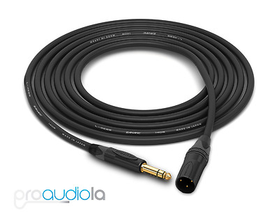 Canare Quad Cable L-4E6S | Neutrik Gold TRS XLR-M | Black 30 Feet