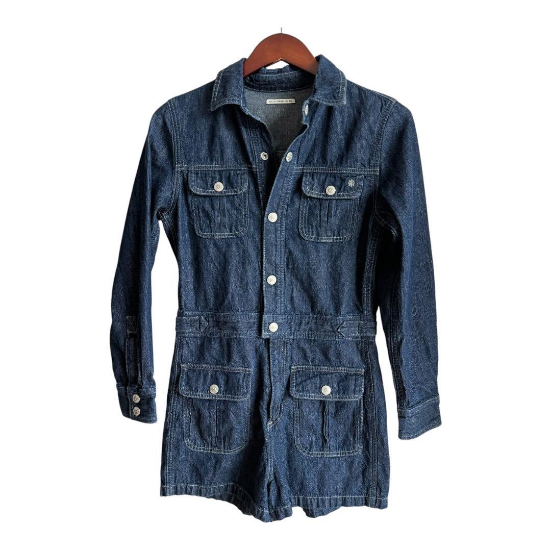 Alexa Chung for AG Loretta Denim Romper Adriano Goldschmied Size M