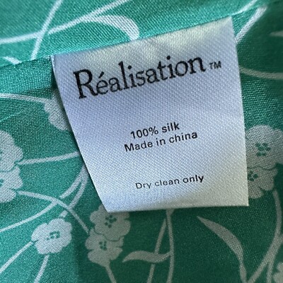 Ralisation Par Dress Silk Mini Dress Green Floral Short Sleeve Ruffled  Medium | eBay