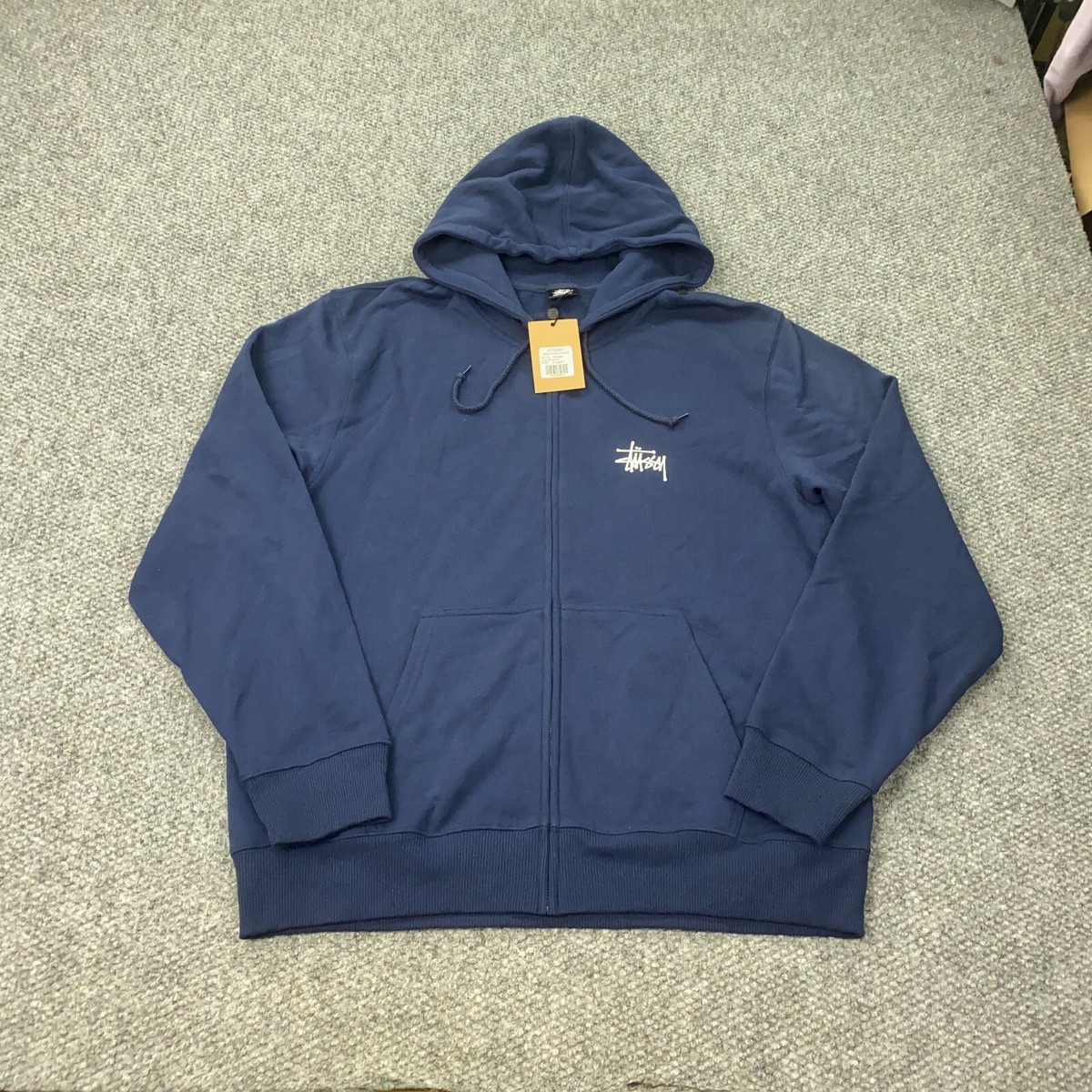 stussy BASIC STÜSSY ZIP HOODIE - NAVY /M Basic Stüssy Zip Hoodie – Navy | Sweats | Stüssy