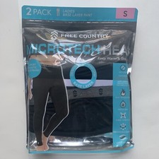 2 Pack FREE COUNTRY SMALL Ladies Base Layer Bottom Black Pants Microtech Heat