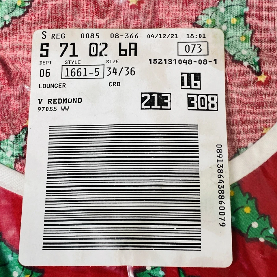 Tumbona delantera a presión roja talla grande Only Necessities talla 4X 34/36 árboles de Navidad Foto 4 de 4