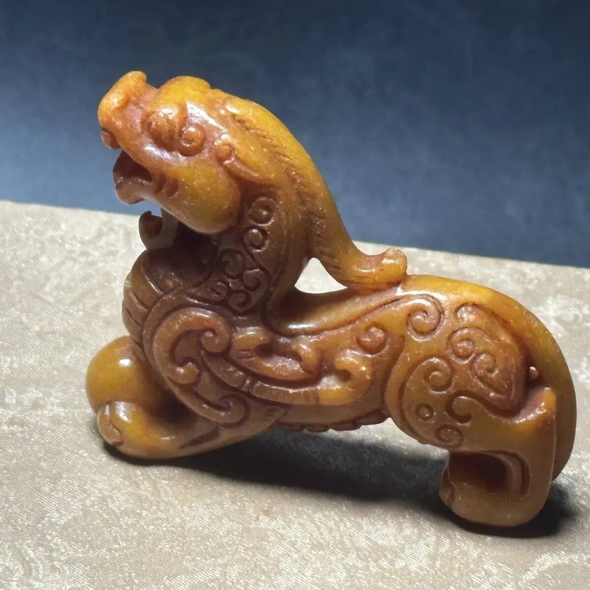 Rare China Han Dynasty Antique Old Jade Pi Xiu Statue Collection Pendant Decor