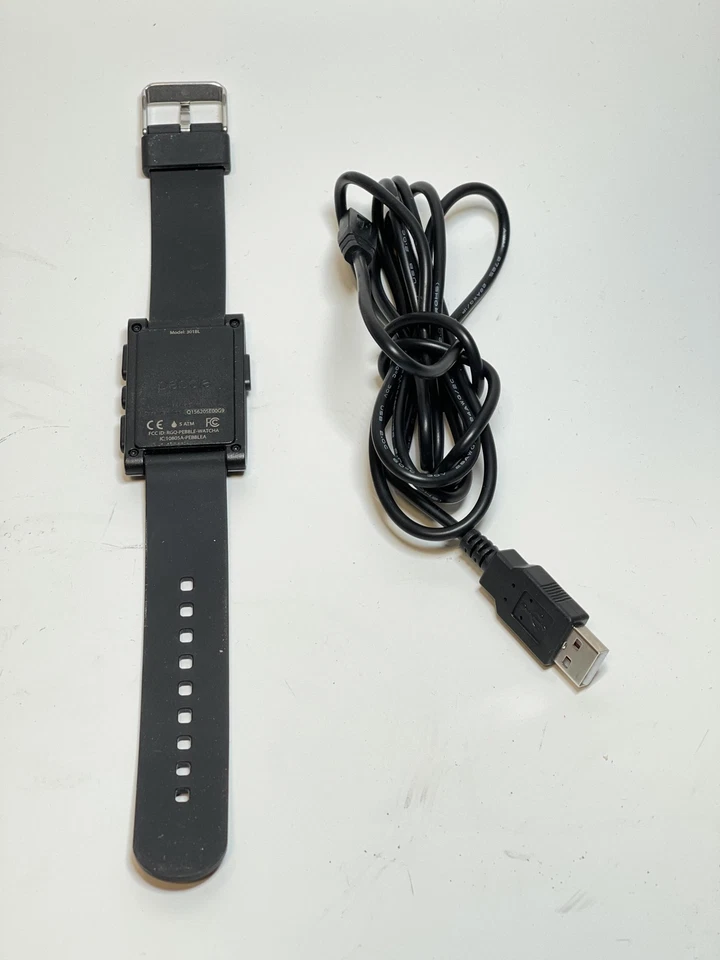 Pebble Smartwatch for iPhone iOS and Android OS - Jet Black (301BL) - Image 2 of 2