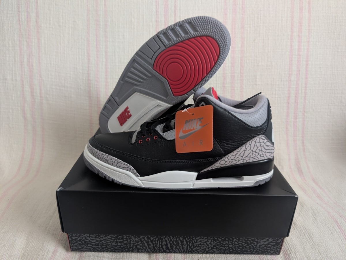 Size 14 - Air Jordan 3 Retro OG 2024 Black Cement for sale online