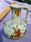 Vintage Delft Multi Color Hand Painted Floral Small 4” Jug Pitcher Signed 106 DP — photo 2