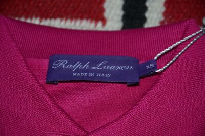 Ralph Lauren Purple Label Made in Italy 100% Cotton Pony Logo Mesh