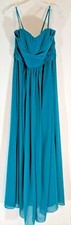 DAVID'S BRIDAL FORMAL DRESS Bridesmaid Prom OASIS Long Chiffon Pleated Bodice