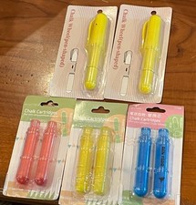 Lot Of Chalk Wheels pen-shaped Fabric Markers Yellow With Chalk Cartridges NEW