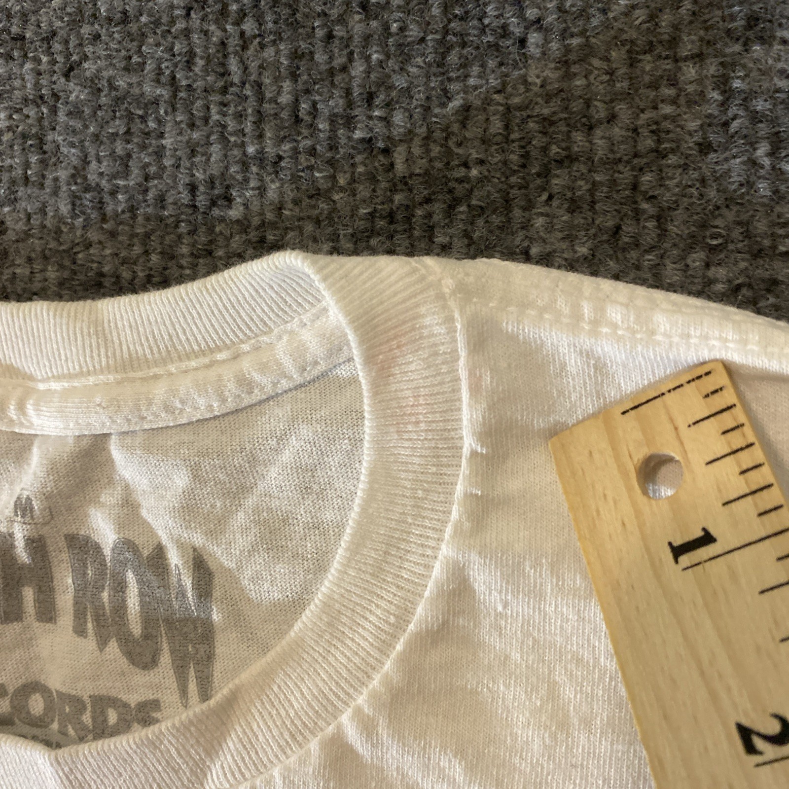 FILA T shirt Death Row Records uomo media bianca rossa stampa grafica *macchie* vedi foto