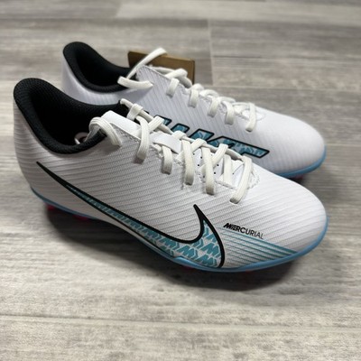 Nike Mercurial Jr. Youth Soccer Cleats White Blue Pink FG Size 1Y DJ5958-146 NEW