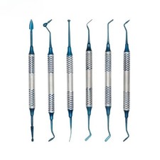 Dental Instrument Composite Resin Filling Spatula Titanium Plated Head Kit 6Pcs