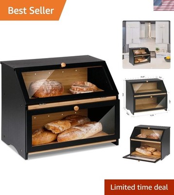 Versatile Double Layer Bread and Muffin Storage Box - Elegant Kitchen Decor