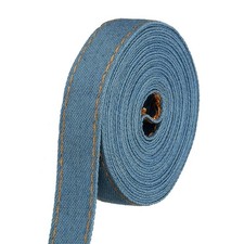 3/5" Denim Ribbon, Total 3.3 Yard Jean Craft Pure Color Strip, Blue