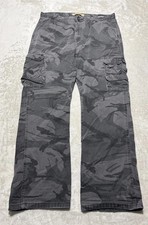 Wrangler Cargo Camo Pants Men's Size 38x32 Gray Green Regular Bootcut Camouflage