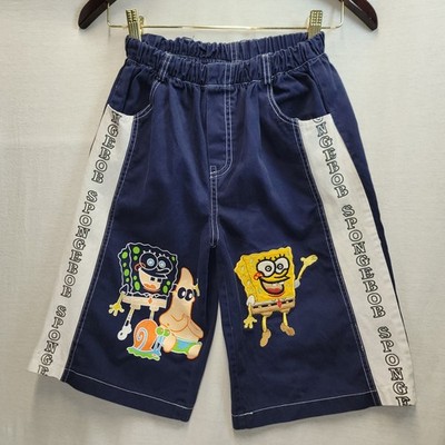 Vtg Y2k Spongebob Squarepants Shorts Long Embroidered Boys RARE 90S Board Shorts