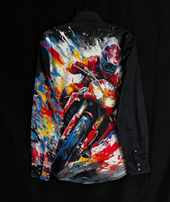 Robert Graham KNIGHTSBRIDGE Motorcross Embroidered Large 348 NWT FREESHIP 