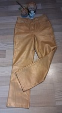 Amy VERMONT Design Lederhose Gold  Echtleder L 40 Luxus Party Ibiza Sexy Hippie