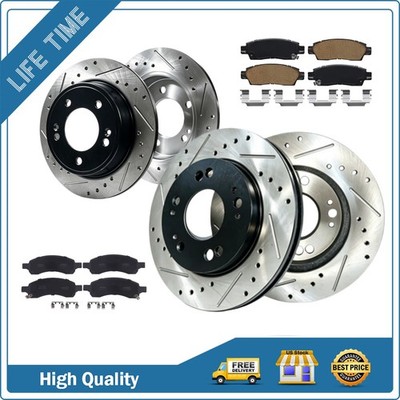 325mm Front and Rear Drilled Rotors Brake Pads for 2011 2012 Chevrolet Traverse
