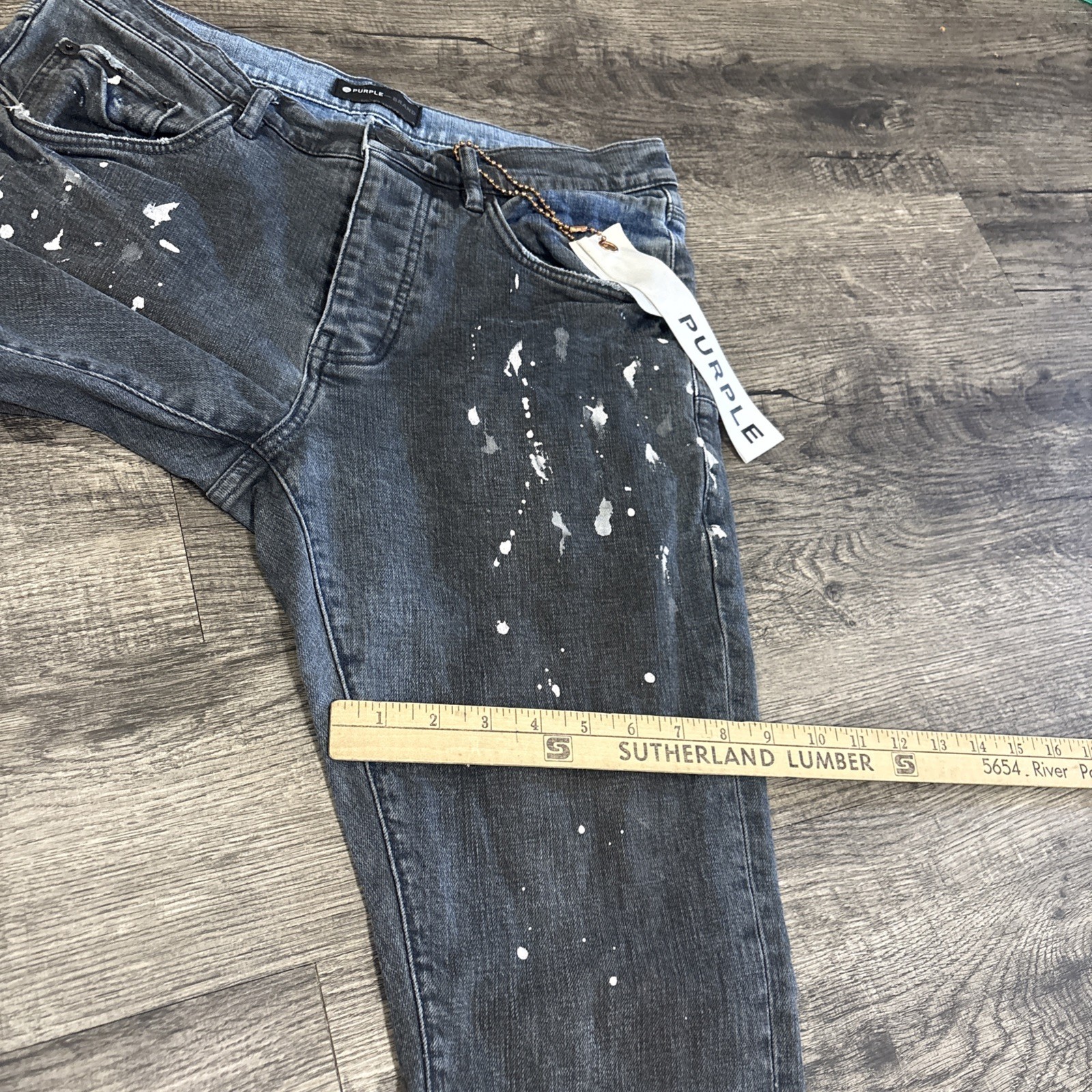 Purple Brand Men’s P001 Paint Splatter Slim Leg Low Rise 31 Fits 30 X 30.5 NEW - View 19