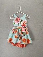 Emily West Girls Dress 6 Floral Print 100 Polyester Sleeveless Hi Low Fit Flare