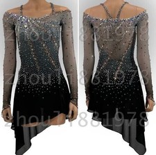 New Ice Figure Skating Dress Figure Skating Dress For Competition gray dyeing